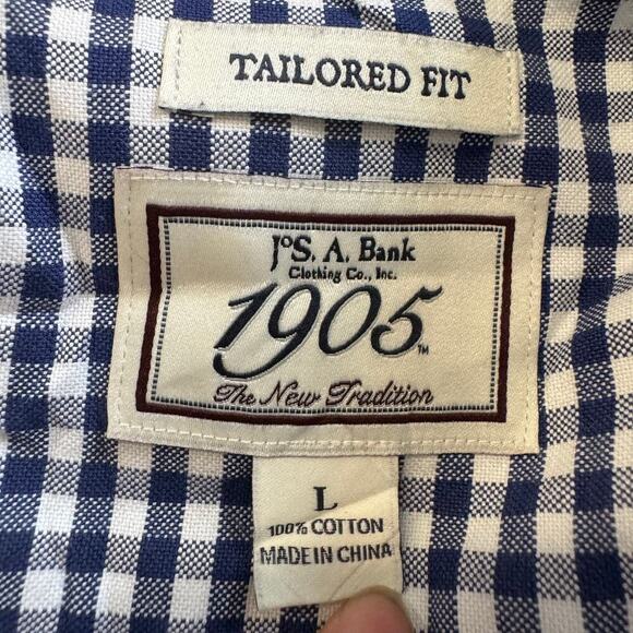 Jos. A. Bank Women's Tailored Fit Button Down Shirt Long Sleeve Blue/White L - Picture 3 of 4